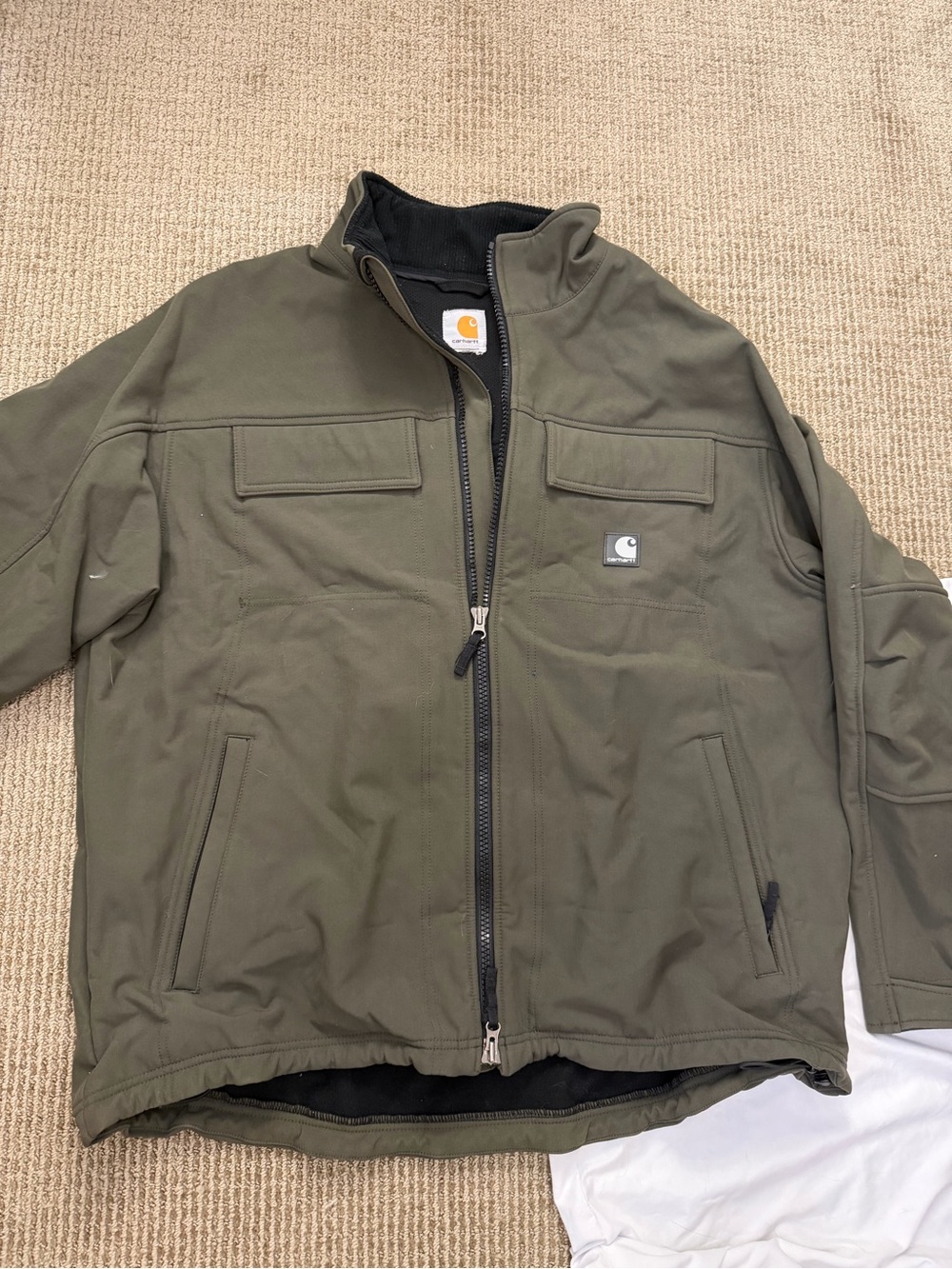 Carhartt Men's Olive Green Zip-Front Work Jacket